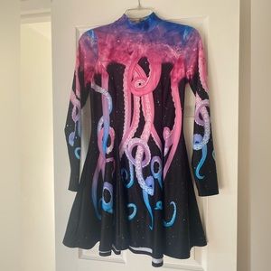 BlackMilk Space Tentacles Long Sleeve Evil Mini Skater Dress